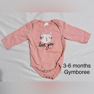 Gymboree Pink Love You Cat Bodysuit